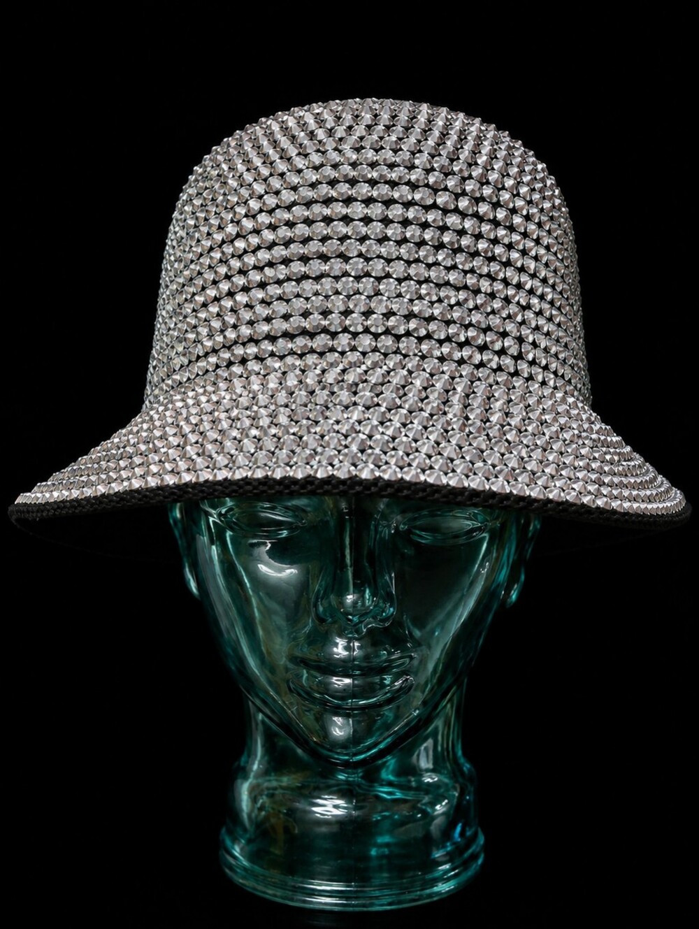 Something Special Silver Bling Rhinestone Embellished Wide Brim Bucket Hat